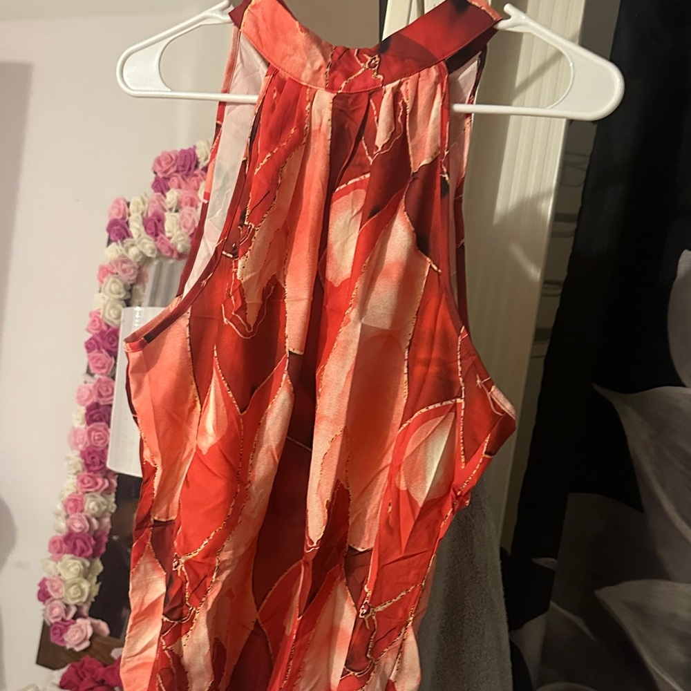 Elegant Red Floral Women's Skirt